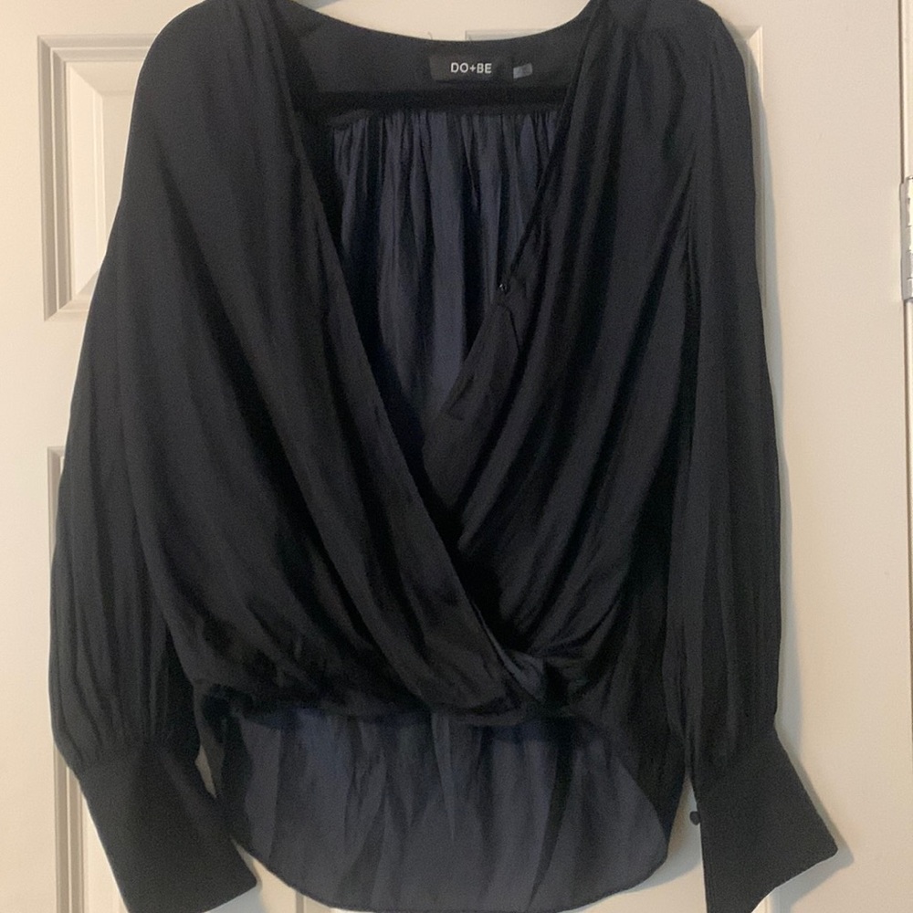 Black pleated blouse